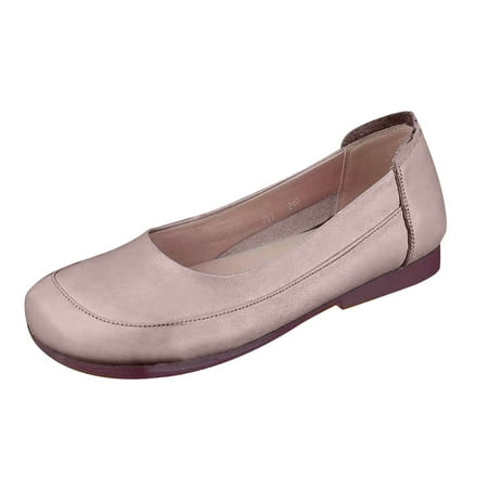 

XINSHIDE Womens Shoes Retro Fashion Shoes Soft Sole Flat Solid Color Work Shoes Single Shoes Solid Color Leisure Shoes