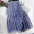 thumbnail image 2 of Alkepwun Skirts for Women Patchwork Pleated Mesh Elastic Waist A-Line Large Hem Mid-Length Skirt Lightweight Comfort Breathable Princess, 2 of 8