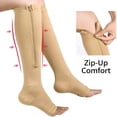 thumbnail image 4 of CHUANK 2021 Women Zipper Compression Socks Zip Leg Support Knee Sox Open Toe Sock, 4 of 9