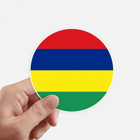 Mauritius National Flag Africa Country Sticker Round Wall Suitcase Laptop Label Bumper