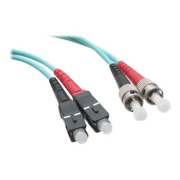 Axiom SC-ST Câble Fibre Optique Duplex OM3 50/125 - 30m - Aqua - Câble Réseau - ST multi-mode (m) à SC multi-mode (m) - 30 m - Fibre Optique - Duplex - 50 / 125 Microns - OM3 - Aqua
