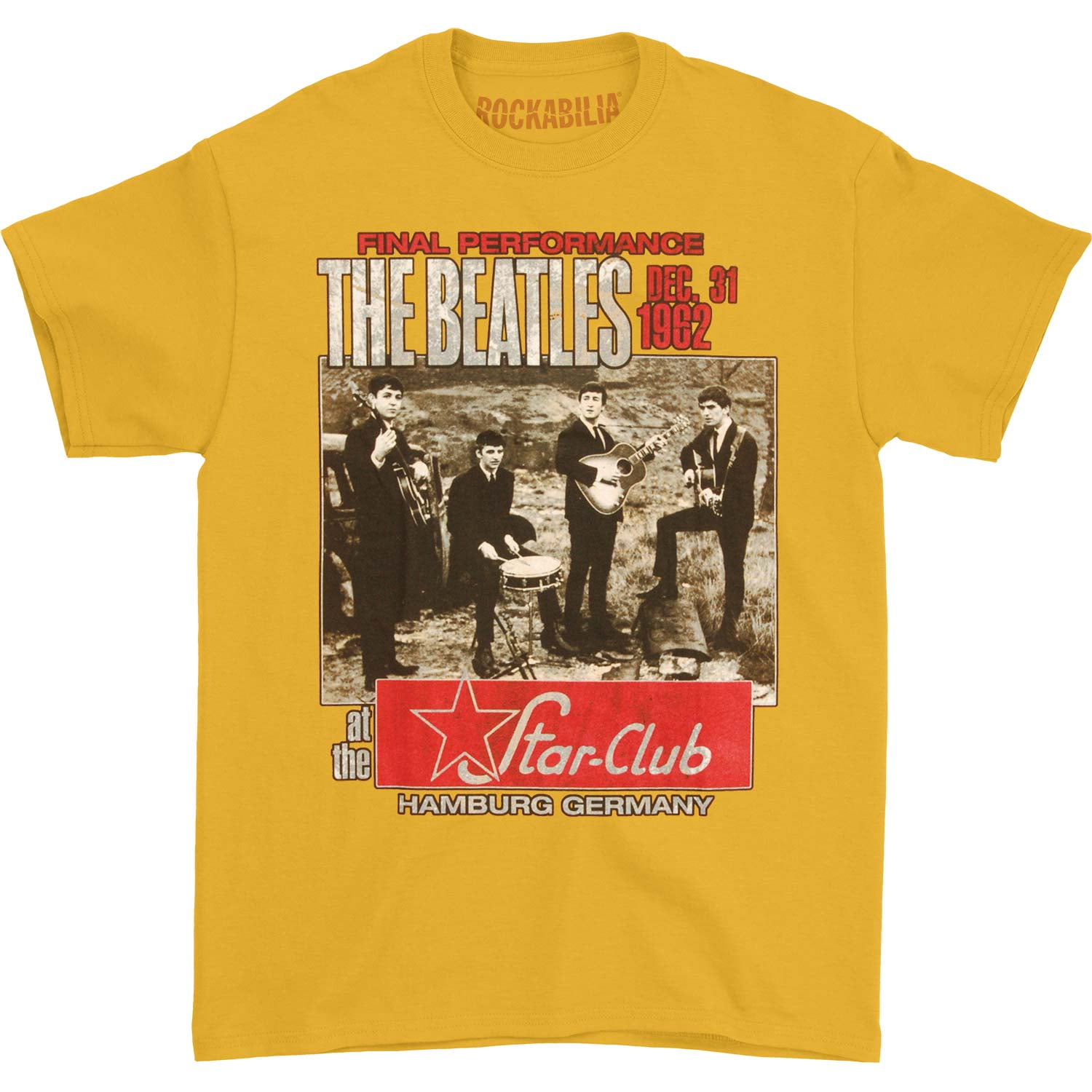 The Beatles Beatles Men's Star Club Tshirt Yellow