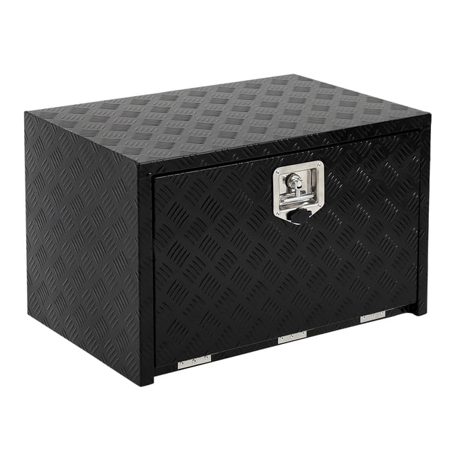 AKDSteel Boîte à Outils en Aluminium Robuste à Plaque Diamantée, Coffre de Rangement Verrouillable avec Clés pour Caisses de Camionnette, VR et Remorques