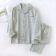 thumbnail image 2 of 2024 Spring/Summer Couple Pajama Set 100% Cotton Double Layer Gauze Men's and Women's Japanese Plaid Set Long sleeved Home Fury, 2 of 4