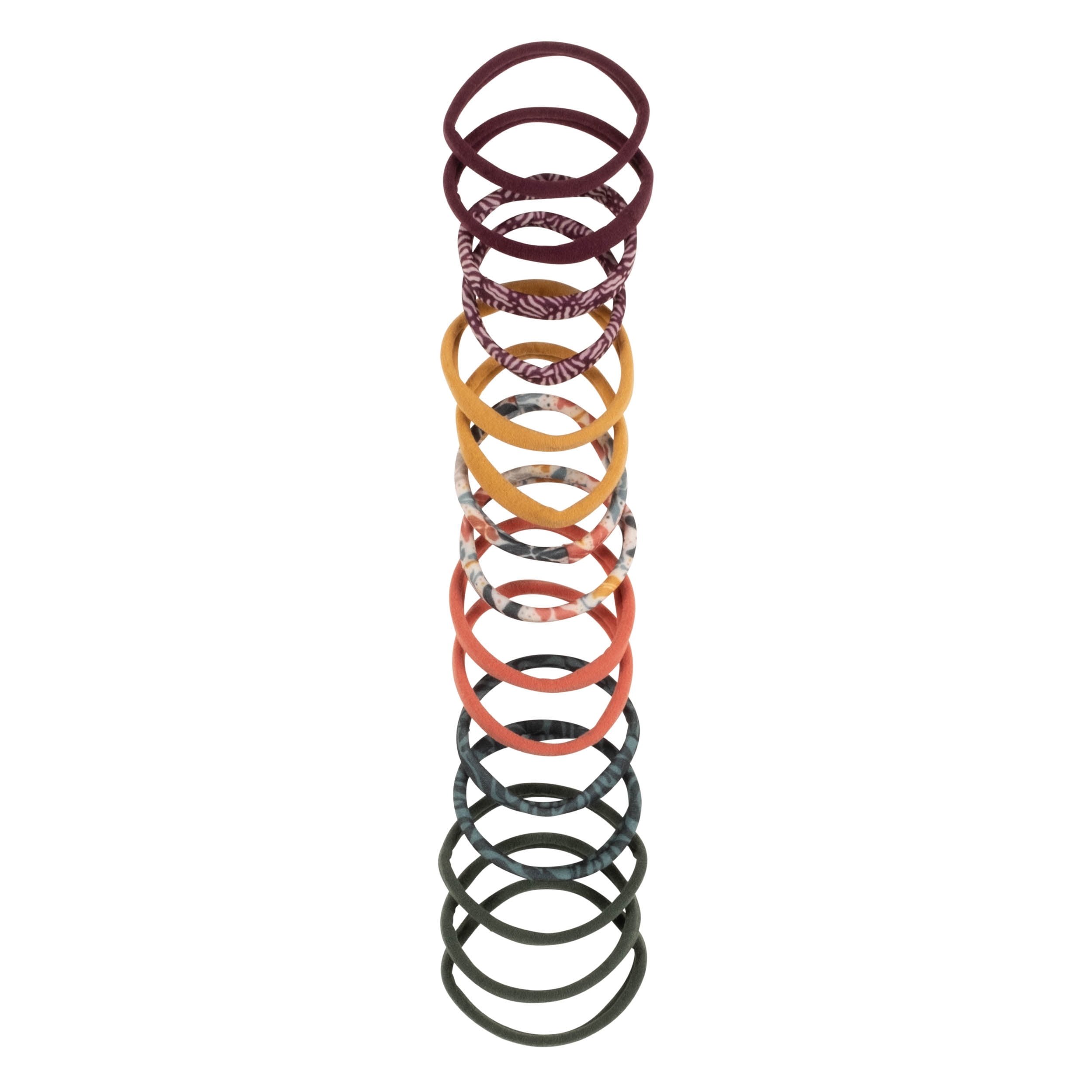 Goody Tru x DomoINK Seamless Hair Ties, Stretchy Elastics, All Hair Types, Multicolor, 15 Ct