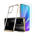 thumbnail image 1 of Dteck Slim Fit Case For Samsung Galaxy Note20 + Tempered Glass Screen Protector, Lightweight Soft TPU Transparent Clear Case Full Body Protective Cover For Samsung Galaxy Note 20 5G 6.7 inch, Gold, 1 of 9