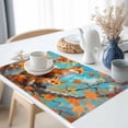 thumbnail image 3 of Fall Maple Placemats Set of 2 Leaf Animal Fox Watercolor Oil Painting Heat Insulated Linen Place Mats, Washable Stain-Proof Table Mats for Dining Tables Holiday Decor 13x19inch, 3 of 9