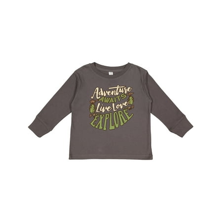 

Inktastic Camping Hiking Trekking Adventure Boys or Girls Long Sleeve Toddler T-Shirt