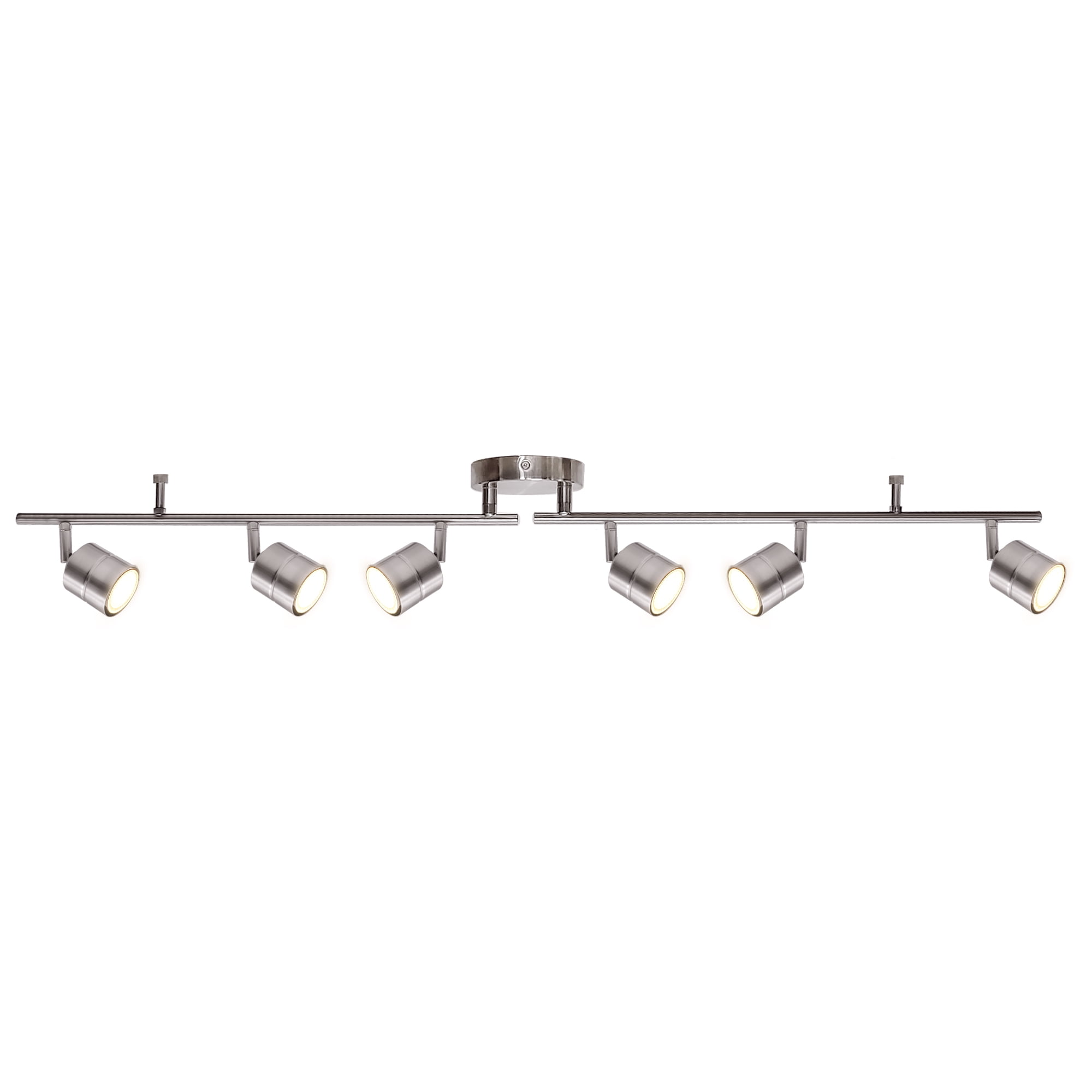Lucere 6-Light LED Track Lighting Kit, 44.5" Indoor Directional Lighting Track Light, Flexible Foldable Arms, Dimmable Ceiling Spotlight with GU10 Socket, GU10 Bulbs Included