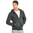 thumbnail image 2 of Men's Heavyweight Fleece Active Casual Cotton Long Sleeve Full-Zip Hoodie, Charcoal Grey XL, 1 Pack, 2 of 4