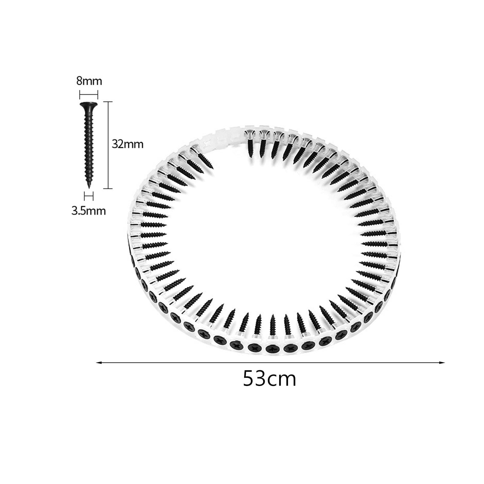 oshhnii Assembled Drywall Screws, 32mm x 3.5mm Coarse Thread for Construction Self Screw 20 Strips 1000Pcs