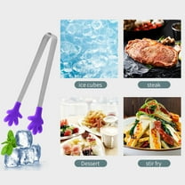 WZXPWT Stainless Steel Silicone Clamps, Mini Ice Cubes Tongs, Coffee Cubes Clips, Food-Grade Kitchen Serving Tongs