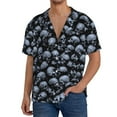 thumbnail image 2 of Picia Gothic Skull Men's Linen Shirts Short Sleeve Cuban Beach Shirts Casual Shirts Button Down Shirt for Men Beach Summer Wedding Shirt-Small, 2 of 7