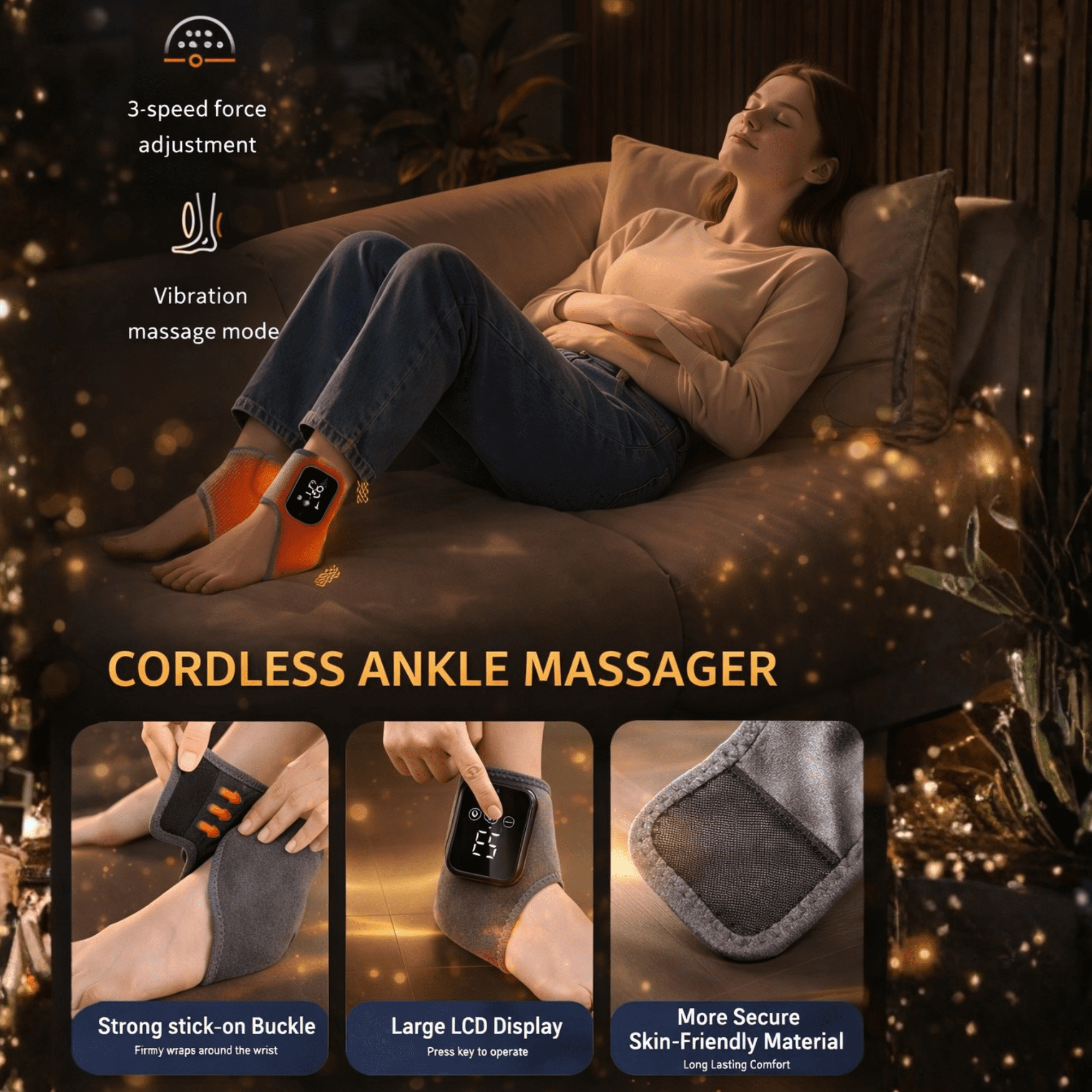 3-in-1 Foot Massager with Heat, Kneading and Compression, Wireless Portable Foot Massage Machine for Home and Office