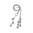 thumbnail image 1 of Cinturones de cuerda trenzada para mujeres INSPIRE CHIC, cinturones delgados bohemios con borlas y cadena, con anillo de metal para falda o vestido 47.2x0.2" gris, 1 of 6