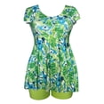thumbnail image 4 of TSADFHJI Ladies Swimsuits Two Piece Tankini Women's Tankini Swimsuits Ruffled Flowy Tankini Tops with Boy Shorts Swimwear Two Piece Bathing Suits Xl Green, 4 of 5