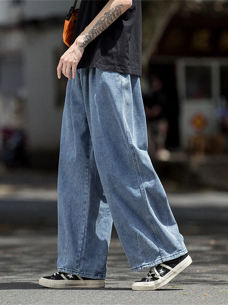Men Jeans Wide Leg Denim Cargo jean pants Loose Straight