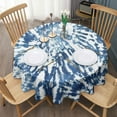 thumbnail image 3 of Colorful Tie Dye Pattern Round Tablecloth 60"x60",Wrinkle Wipeable Table Cloth for Kitchen Dining Room Picnic Patio Party, 3 of 6