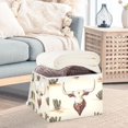 thumbnail image 3 of Yayeee Collapsible Cube Storage Bin with Lid Fabric Closet Decorative Basket with Handles, Beige Cowboy Pattern, 3 of 7