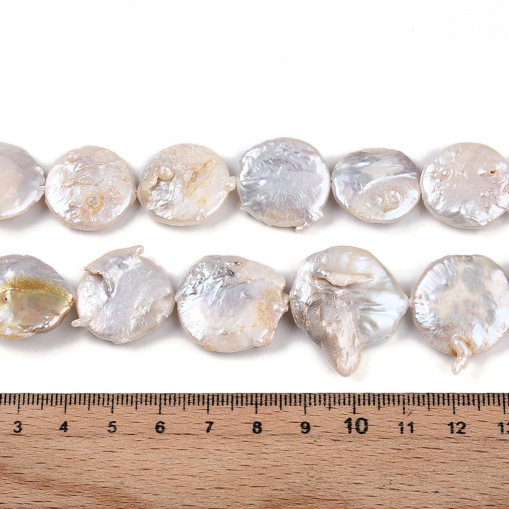 Natural Baroque Keshi Pearl Beads Strands Natural Nucleated Pearl Nuggets Seashell Color 17~25x15.5~27.5x3.5~9mm Hole: 0.6mm about 17~20pcs/strand 14.76~15.55''(37.5~39.5cm)