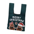thumbnail image 4 of Bolso de muñeca navideño, bolso anudado en la muñeca para comprar artículos de fiesta, viajes navideños , Verde, 4 of 8