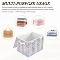 thumbnail image 6 of Yayeee Collapsible Cube Storage Bin with Lid Fabric Closet Decorative Basket with Handles, Purple Geometric, 6 of 7