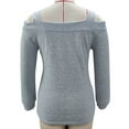 thumbnail image 2 of Cold Shoulder Blouse Top Plain Color Long Sleeve Cold Shoulder Shirt for Women Dating Grey XL, 2 of 3
