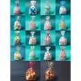 thumbnail image 2 of Nvzi 100 bolsas de celofán con lunares de arcoíris y lazos giratorios, bolsas de plástico para regalo, bolsas de golosinas para bocadillos, galletas, suministros de embalaje, estilo G, 2 of 4