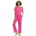 thumbnail image 3 of MINTREUS Women's Ribbed Knit Pajama Set Soft Lounge Set Lightweight Sleepwear Two Piece Matching Outfits Set, 3 of 7