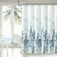thumbnail image 4 of Cortina de ducha resistente al moho, cortina de ducha de tela de poliéster impermeable con 12 ganchos, baño de 180x180cm, patrón azul, 4 of 5