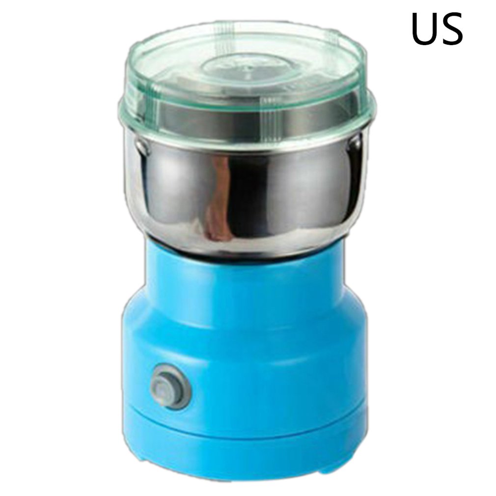 New Gift Electric Stainless Steel Coffee Bean Grinder Blue Grinding