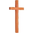 thumbnail image 1 of Adorno colgante de madera hecho a mano de 25,5 x 13 x 2 cm para la iglesia, ideal para la oración en la pared de la sala de estar o fiestas de Pascua. Color naranja., 1 of 6