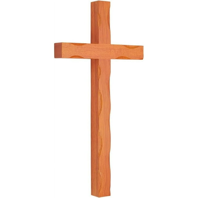 Adorno colgante de madera hecho a mano de 25,5 x 13 x 2 cm para la iglesia, ideal para la oración en la pared de la sala de estar o fiestas de Pascua. Color naranja.