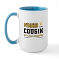 thumbnail image 2 of CafePress - Proud Cousin Of A Soldier Black And Gold Mugs - 15 oz Ceramic Large White Novelty Mug, 2 of 4