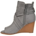 thumbnail image 3 of Journee Womens Sabeena Inside Zip Open Toe Wedge Booties, 3 of 10