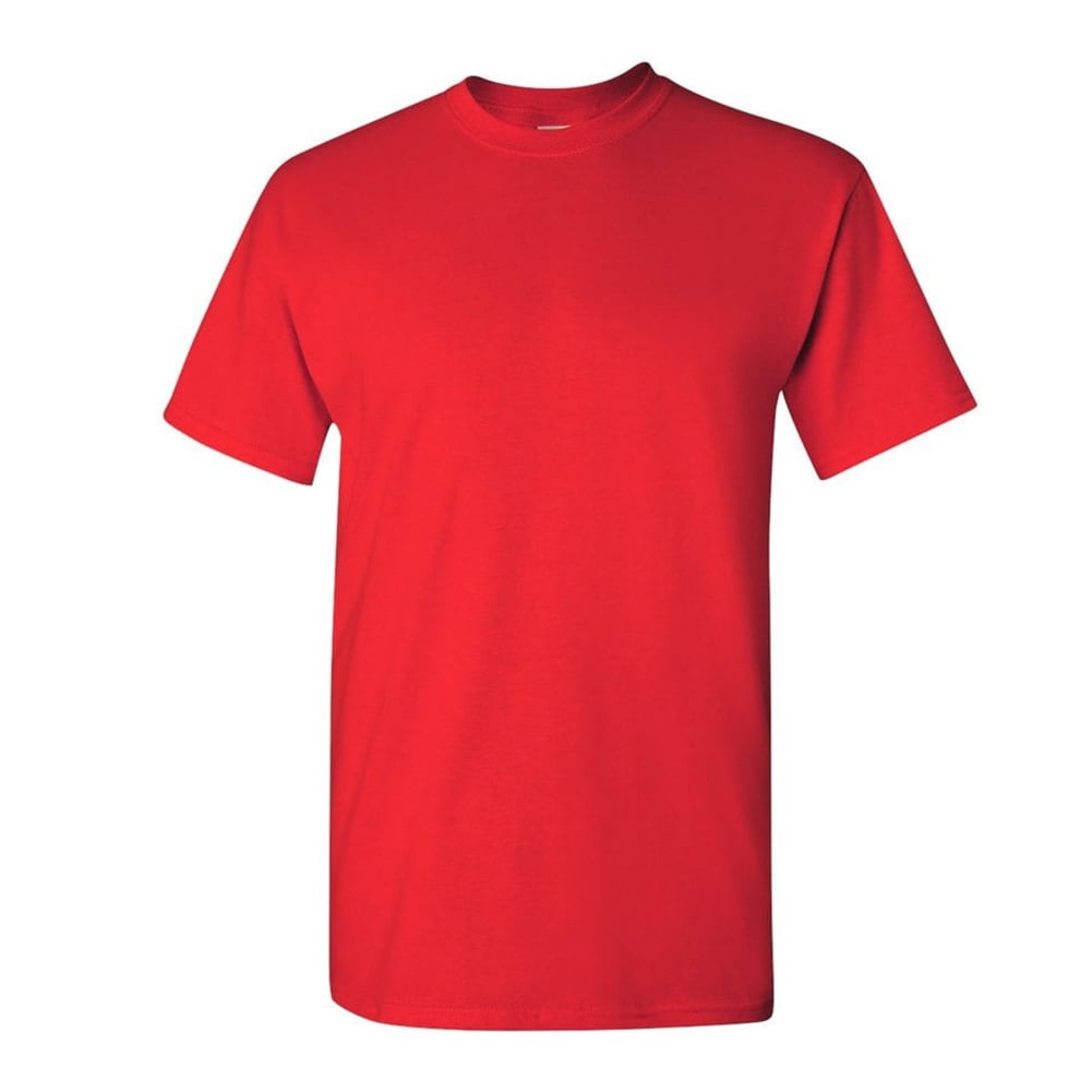 Gildan Men's 5000 Heavy Cotton Short Sleeve T-Shirt Red M - Walmart.com