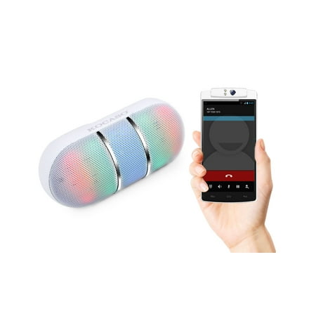 KOCASO Ultra-Portable Rainbow LED Wireless Speaker (White)