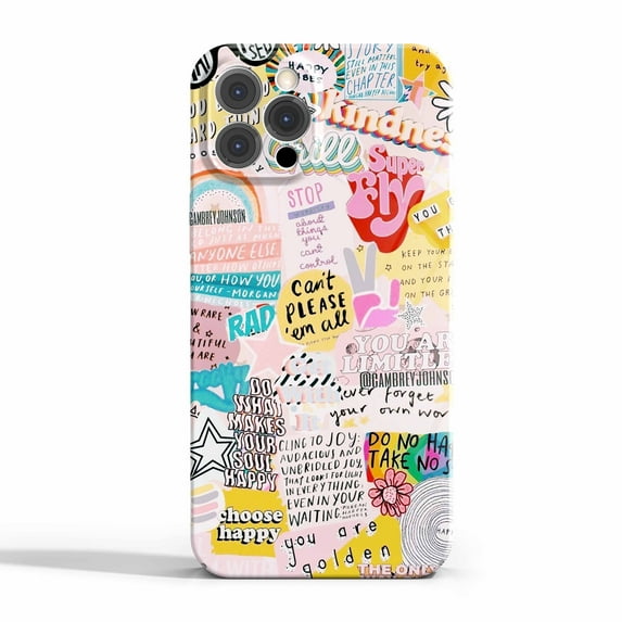 Cool Positive Quotes Case for iPhone 14 Pro Max,Aesthetic Art Design Full Cover Protective Case