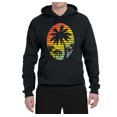 thumbnail image 2 of Tropical Palm Trees Silhouettes with Sunset | Mens Pop Culture Hooded Sweatshirt Graphic Hoodie, Black, Small, 2 of 4