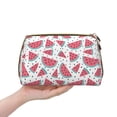 thumbnail image 5 of Bingfone Watermelon Print Leather Makeup Bag, Portable Hand-held Zipper Female Cosmetic Bag Toiletry Bag, Suitable for Home and Travel, 5 of 6