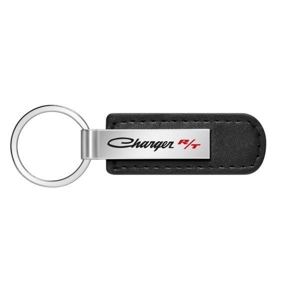 Dodge Charger R/T Classic Black Leather Strap Key Chain Keychain Key-ring