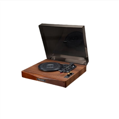 Veezoo VP1000 Vintage Bluetooth Record Player with Wooden Base 3-Speed Turntable & Built-in Speakers - Retro Home Decor Gift