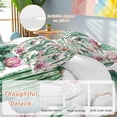 thumbnail image 2 of Watercolor Plant Bedding Duvet Cover Set Queen Size 4 Pieces Succulent Cactus Pink Floral Botanical Bedding Set with Zipper Closure, 1 Comforter Cover 90x92 Inches 1 Flat Sheet & 2 Pillow Cases, 2 of 7