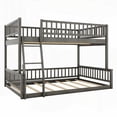 thumbnail image 3 of Full XL over Queen Platform Bed Frame with Ladder and Guardrails, Gray, No Box Spring, Sturdy Construction, 3 of 15