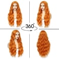 thumbnail image 3 of Peluca Angzon de pelo sintético ondulado naranja de 66 cm de largo para mujer, 3 of 6