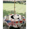 thumbnail image 2 of Outdoor Tablecloth with Umbrella Hole Zipper Rustic Letter C Round Tablecloth 60" Waterproof Outside Table Cloth 4th of July Patriotic Flower Star Stripe Flag Patio Table Cover Tablecloths for Picnic, 2 of 8