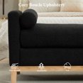 thumbnail image 5 of Tynzuro 66'' Upholstered Boucle Bench with Bolster Pillow, Fits King Size Bed/Entryway, Black-Natural, 5 of 8