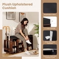 thumbnail image 6 of ELLEGNT Shoe Bench with Umbrella Stand - Padded Seat, Adjustable Shelves for Entryway Storage, Rustic Brown, 6 of 8