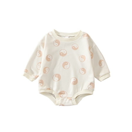 

Amuver Baby Girls Boys Autumn Romper Long Sleeve O Neck Tai Chi Diagram/Tree Print Casual Playsuit