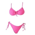 thumbnail image 4 of MSJUHEG Womens Bikini,Bikini Tops Full Coverage Bottoms,High Cut Swimsuit,Bikini Sets for Women,Swim Suits for Women 2025,Strapless Bathing Suits for Women,Bikinis Set Hot Pink XL, 4 of 6